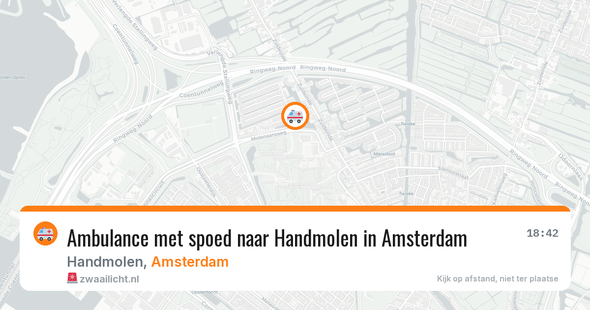 Ambulance met spoed naar Handmolen in Amsterdam — 21 jul 2026