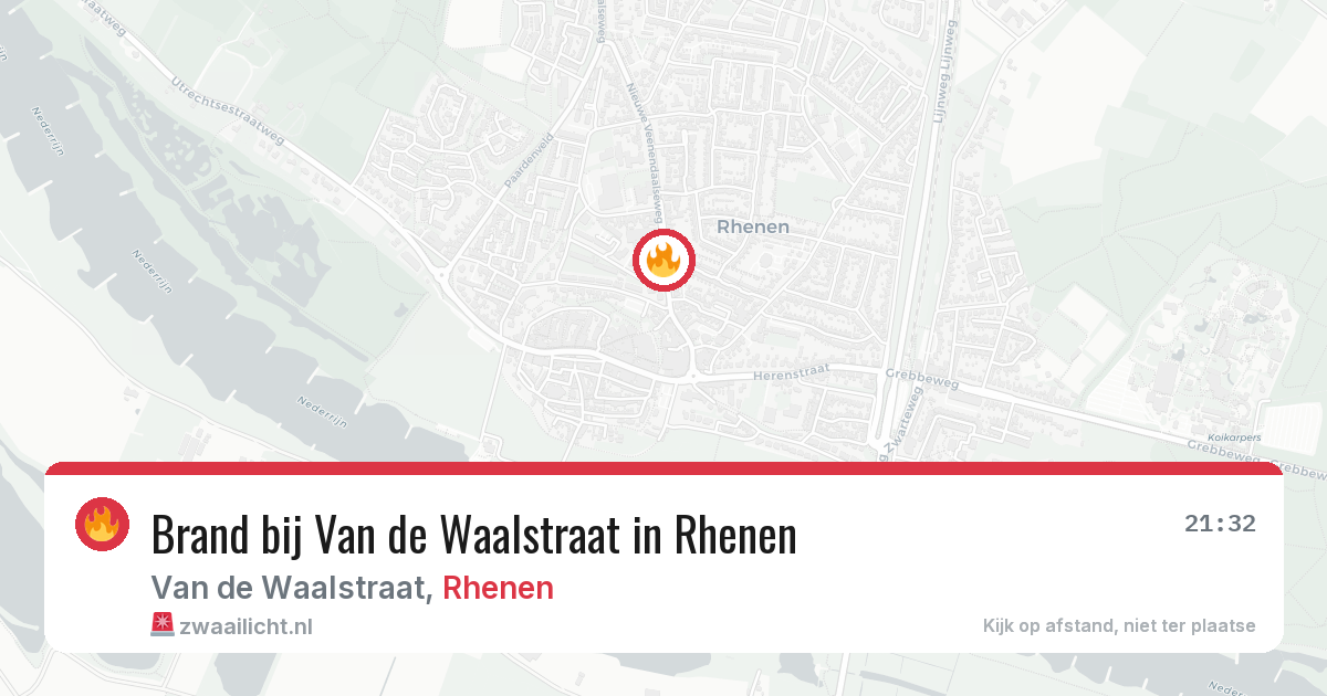 Brand bij Van de Waalstraat in Rhenen — 6 aug 2026