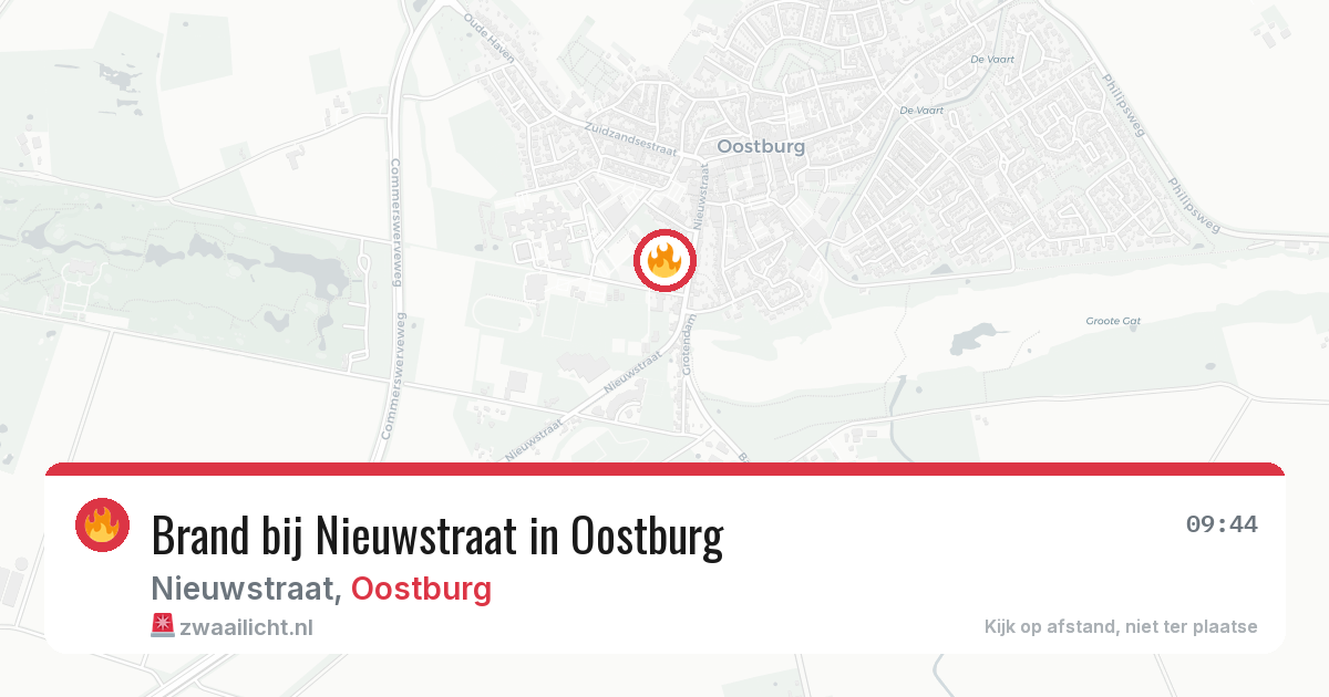 Brand bij Nieuwstraat in Oostburg — 28 jun 2026