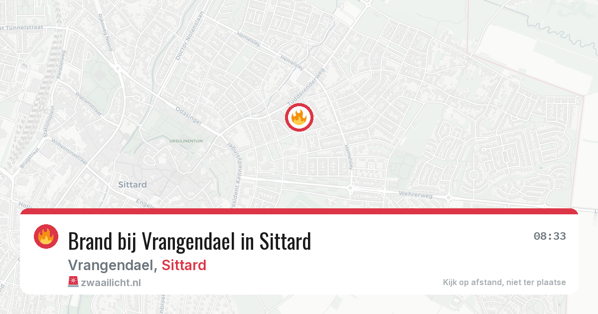 Brand bij Vrangendael in Sittard — 21 mrt 2026