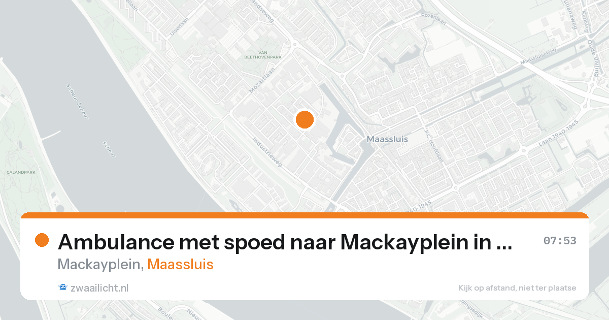 Ambulance met spoed naar Mackayplein in Maassluis — 16 aug 2026