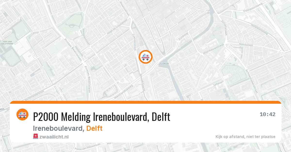 P2000 Melding Ireneboulevard, Delft — 10 feb 2026