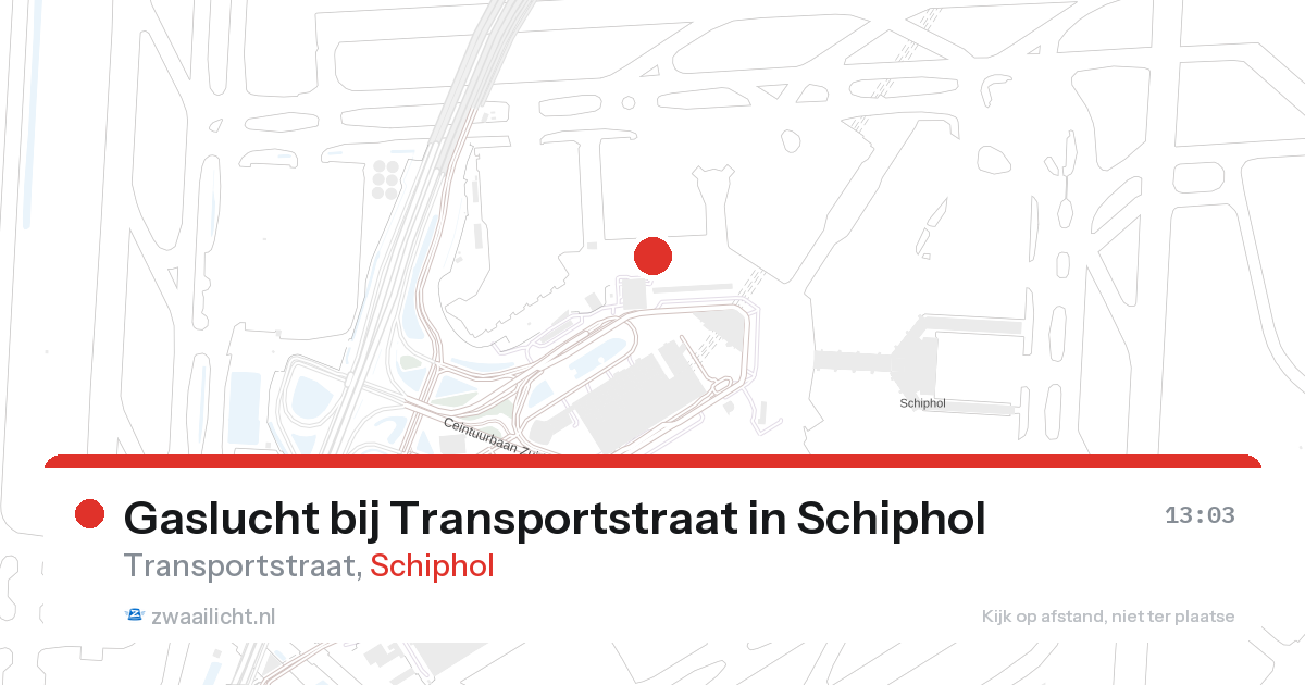 Gaslucht bij Transportstraat in Schiphol — 28 aug 2026