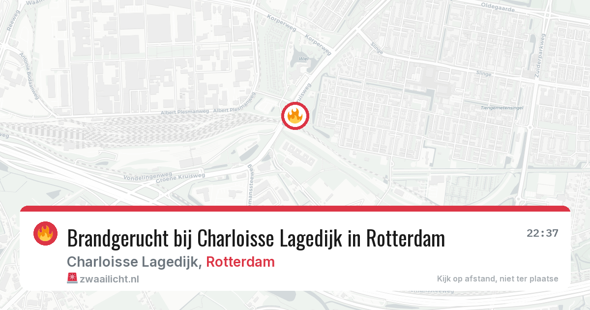 Brandgerucht bij Charloisse Lagedijk in Rotterdam — 20 jun 2026