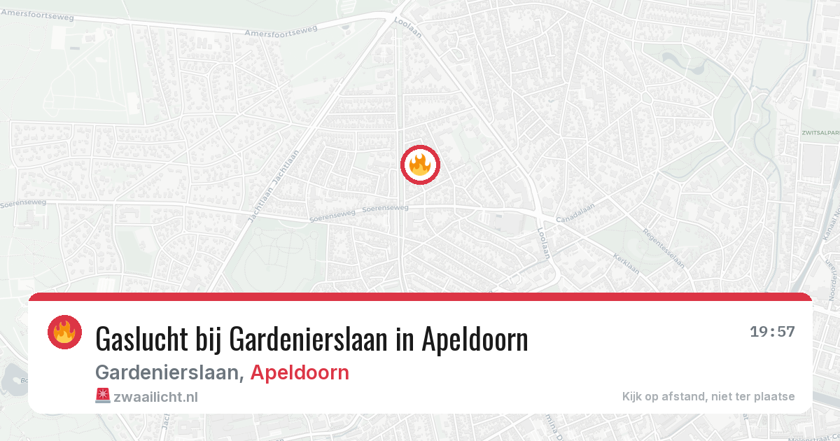 Gaslucht bij Gardenierslaan in Apeldoorn — 17 jul 2026