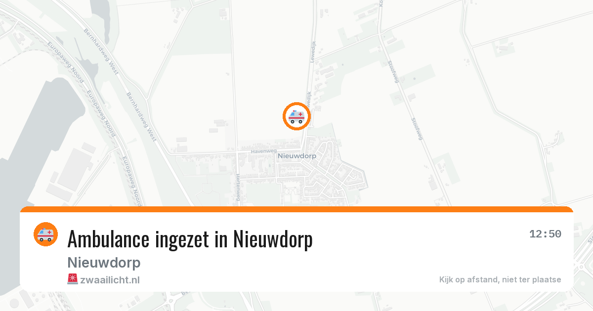 Ambulance ingezet in Nieuwdorp — 1 aug 2026