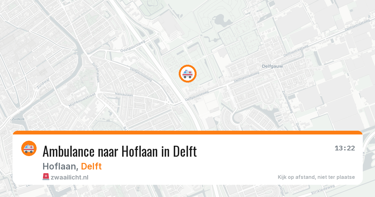 Ambulance naar Hoflaan in Delft — 2 jun 2026