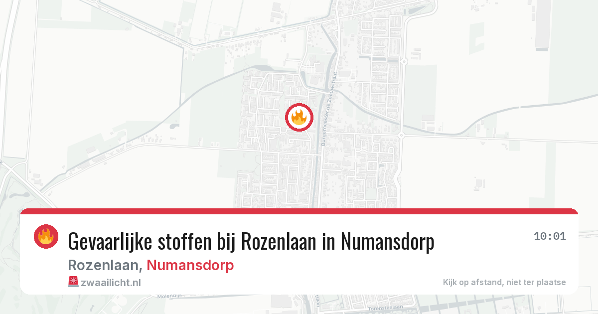Gevaarlijke stoffen bij Rozenlaan in Numansdorp — 21 mei 2026