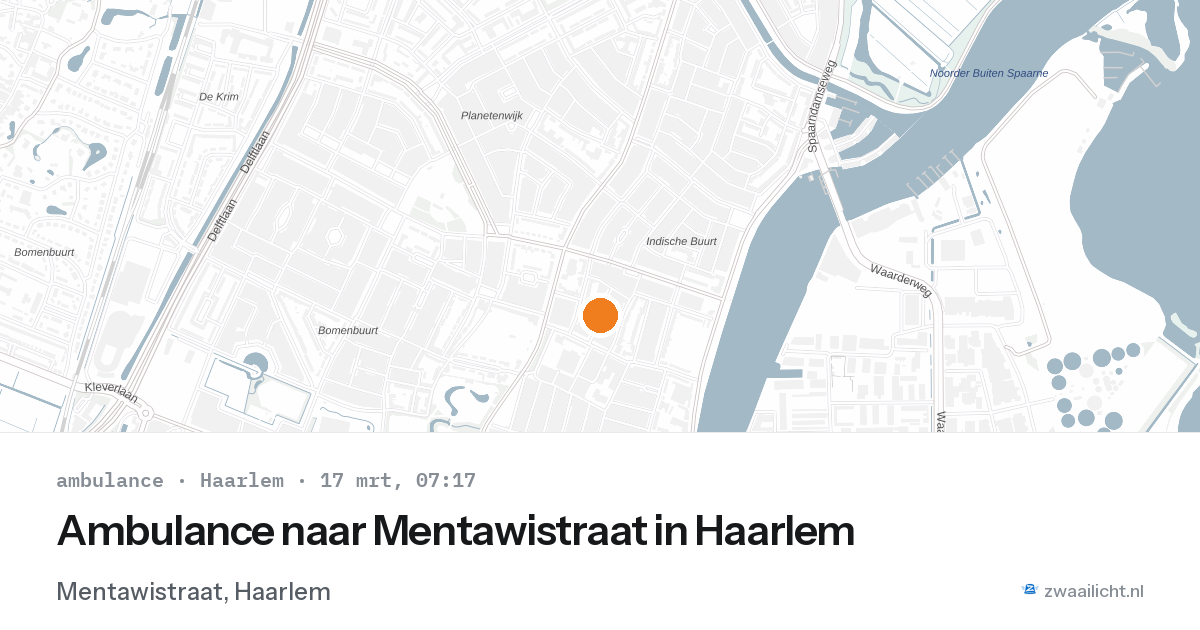 Ambulance naar Mentawistraat in Haarlem — 17 mrt 2026