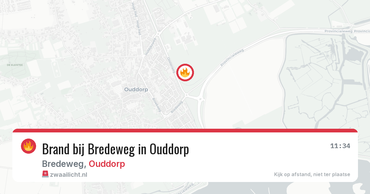 Brand bij Bredeweg in Ouddorp — 31 jul 2026