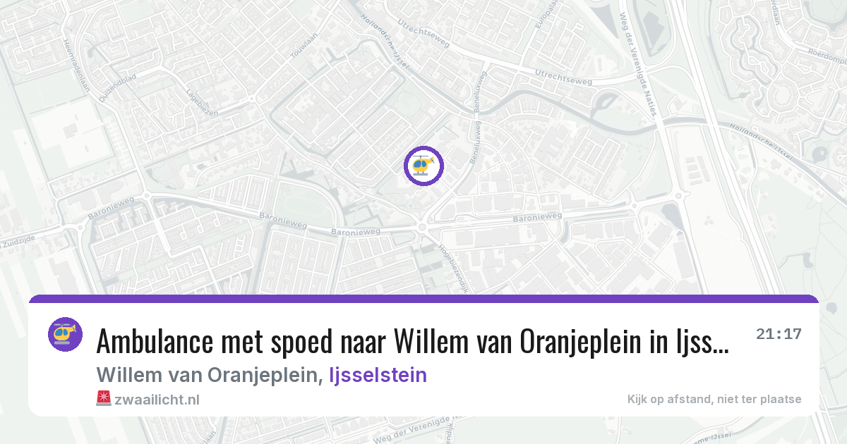 Ambulance met spoed naar Willem van Oranjeplein in Ijsselstein — 17 jun 2026
