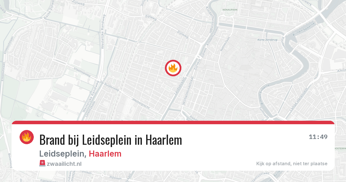 Brand bij Leidseplein in Haarlem — 30 jul 2026