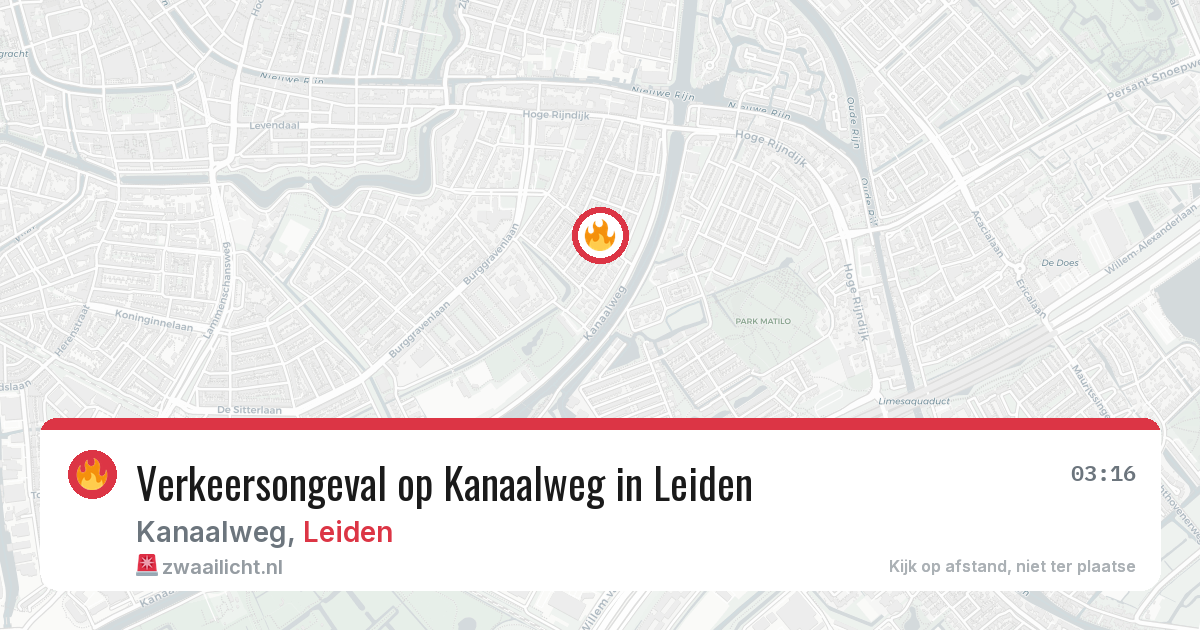 Verkeersongeval op Kanaalweg in Leiden — 17 jun 2026