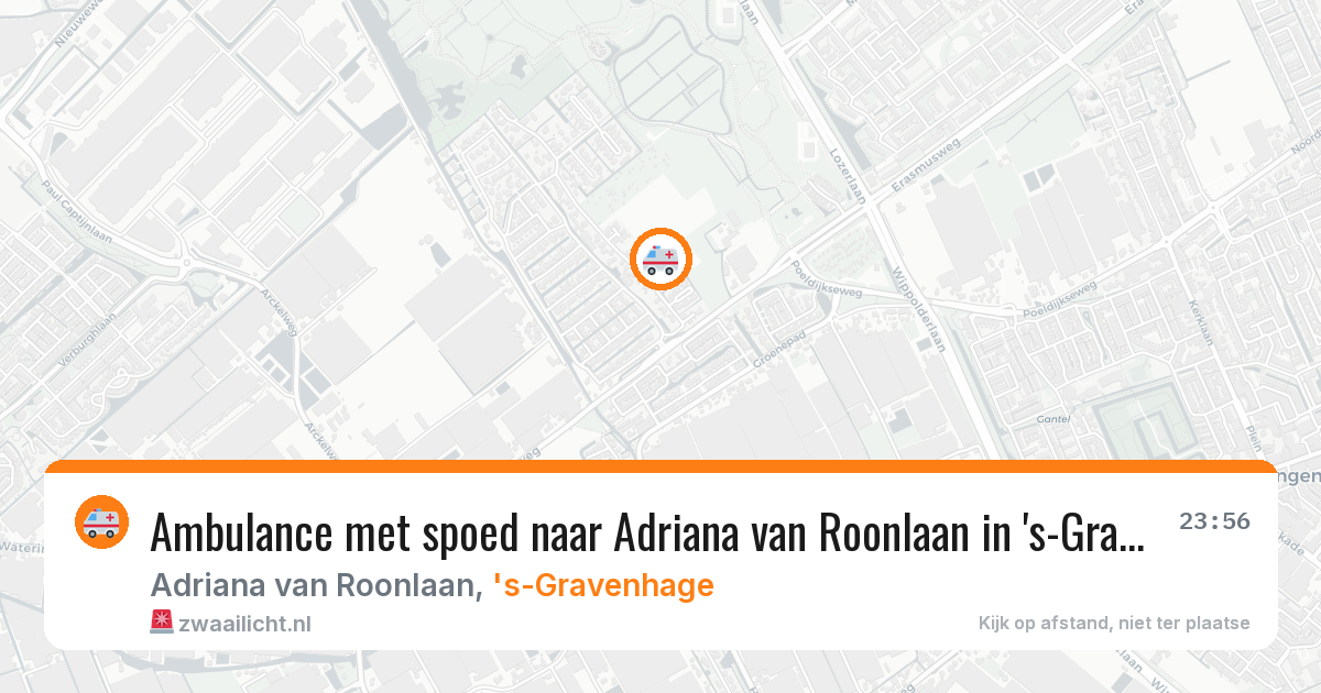 Ambulance met spoed naar Adriana van Roonlaan in 's-Gravenhage — 6 aug 2026