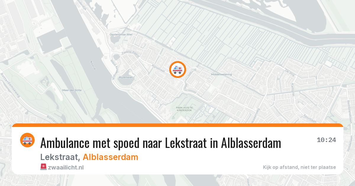 Ambulance met spoed naar Lekstraat in Alblasserdam — 13 jun 2026