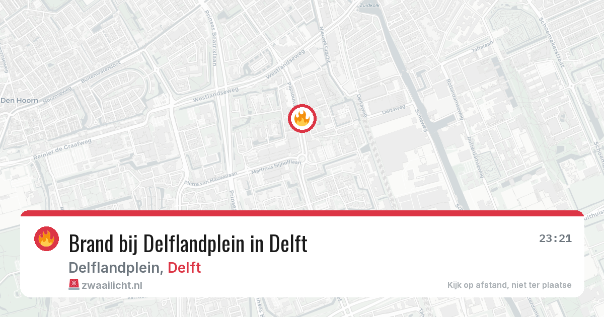 Brand bij Delflandplein in Delft — 11 jul 2026