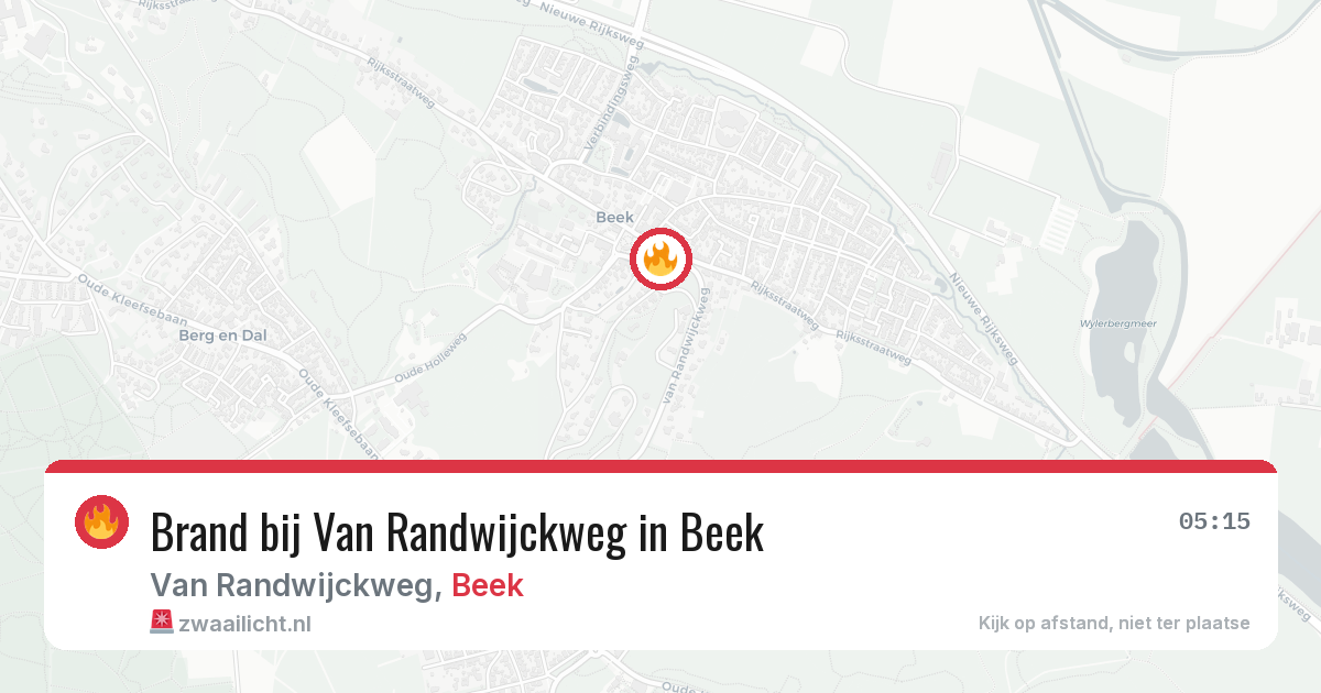 Brand bij Van Randwijckweg in Beek — 21 jun 2026