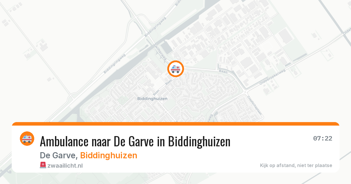 Ambulance naar De Garve in Biddinghuizen — 10 aug 2026