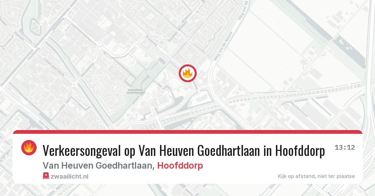 Verkeersongeval op Van Heuven Goedhartlaan in Hoofddorp — 22 jul 2026