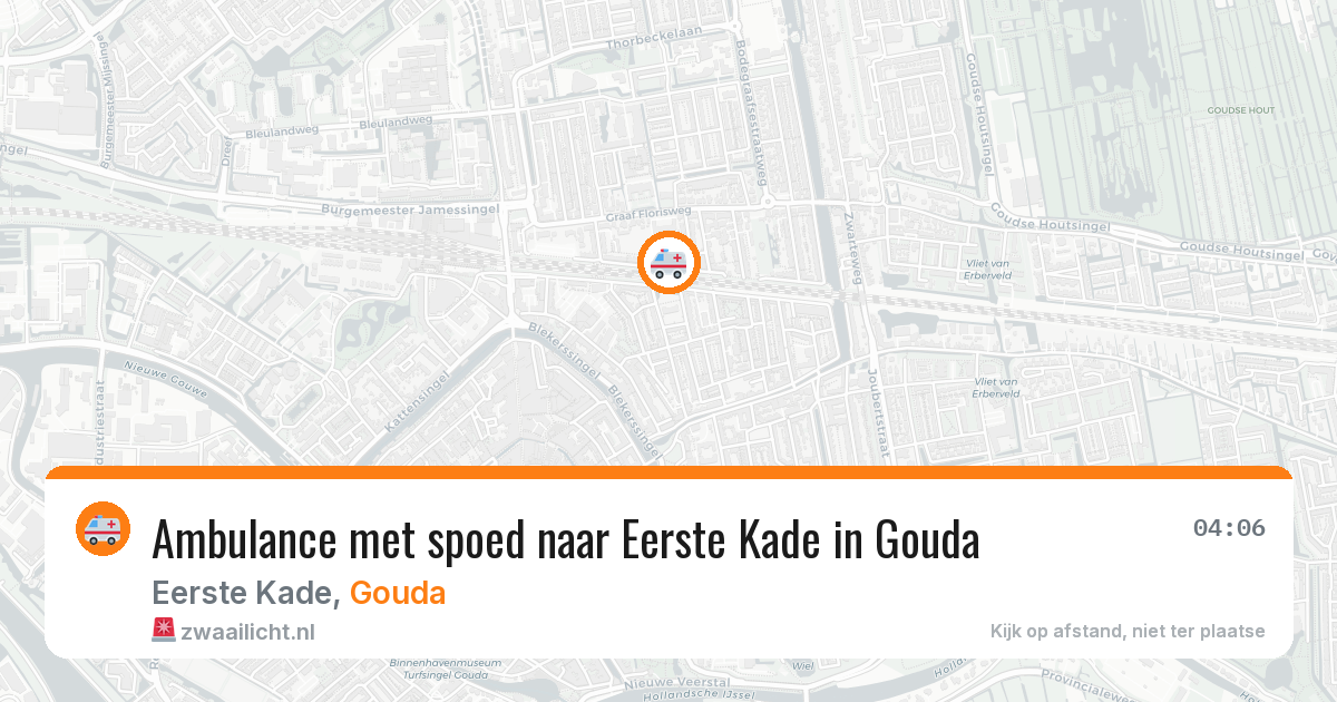 Ambulance met spoed naar Eerste Kade in Gouda — 9 jul 2026