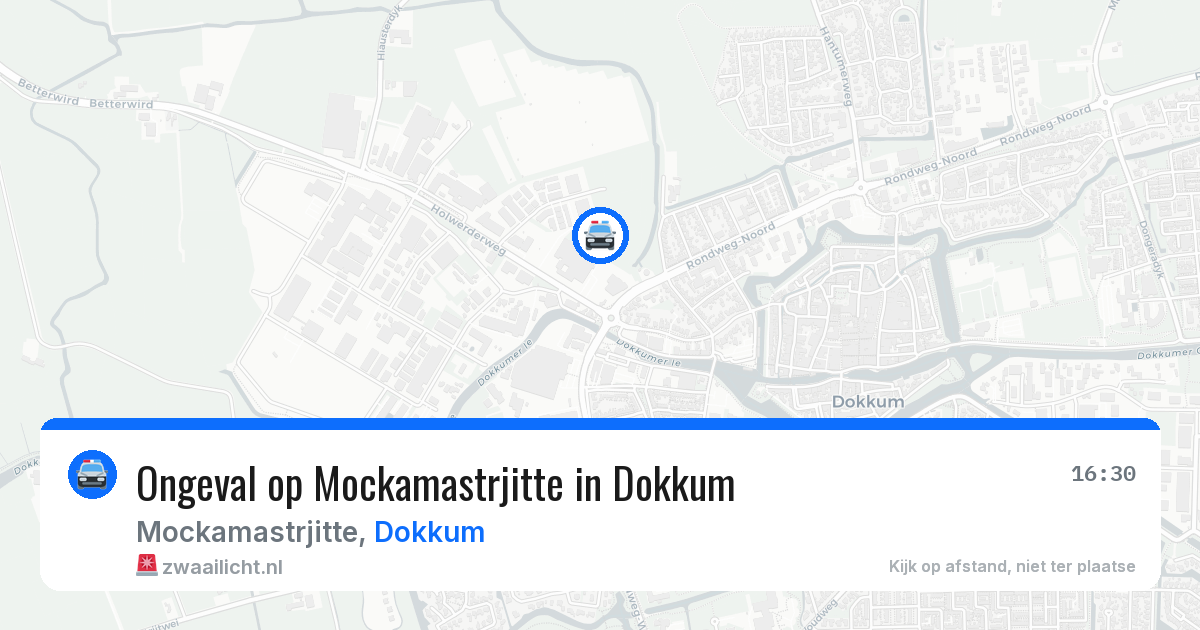 Ongeval op Mockamastrjitte in Dokkum — 24 mei 2026