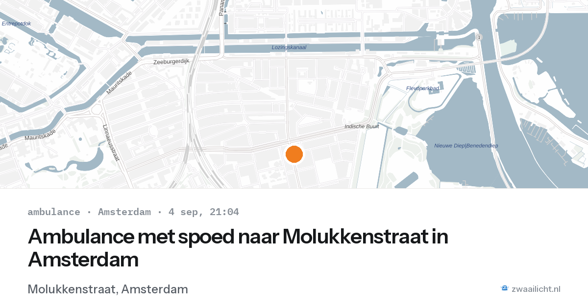 Ambulance met spoed naar Molukkenstraat in Amsterdam — 4 sep 2026