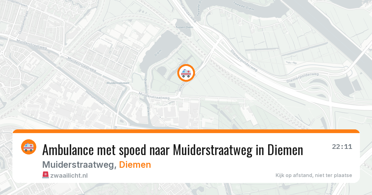 Ambulance met spoed naar Muiderstraatweg in Diemen — 7 mei 2026