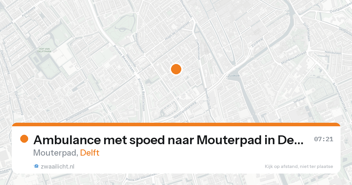 Ambulance met spoed naar Mouterpad in Delft — 3 mei 2026