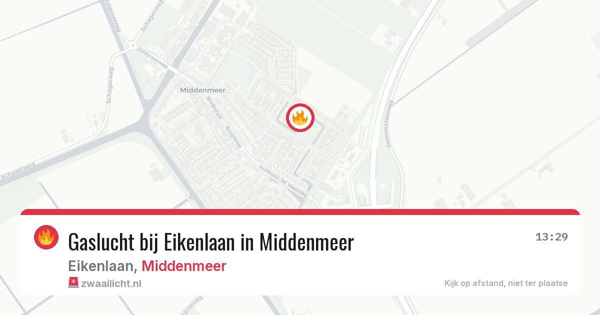 Gaslucht bij Eikenlaan in Middenmeer — 28 mei 2026