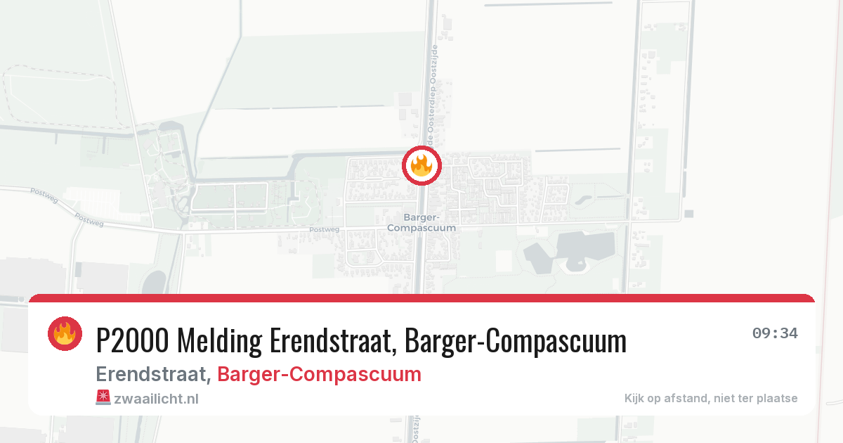 P2000 Melding Erendstraat, Barger-Compascuum — 20 jun 2026