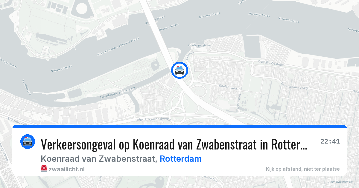 Verkeersongeval op Koenraad van Zwabenstraat in Rotterdam — 29 jul 2026