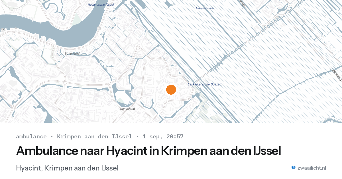 Ambulance naar Hyacint in Krimpen aan den IJssel — 1 sep 2026