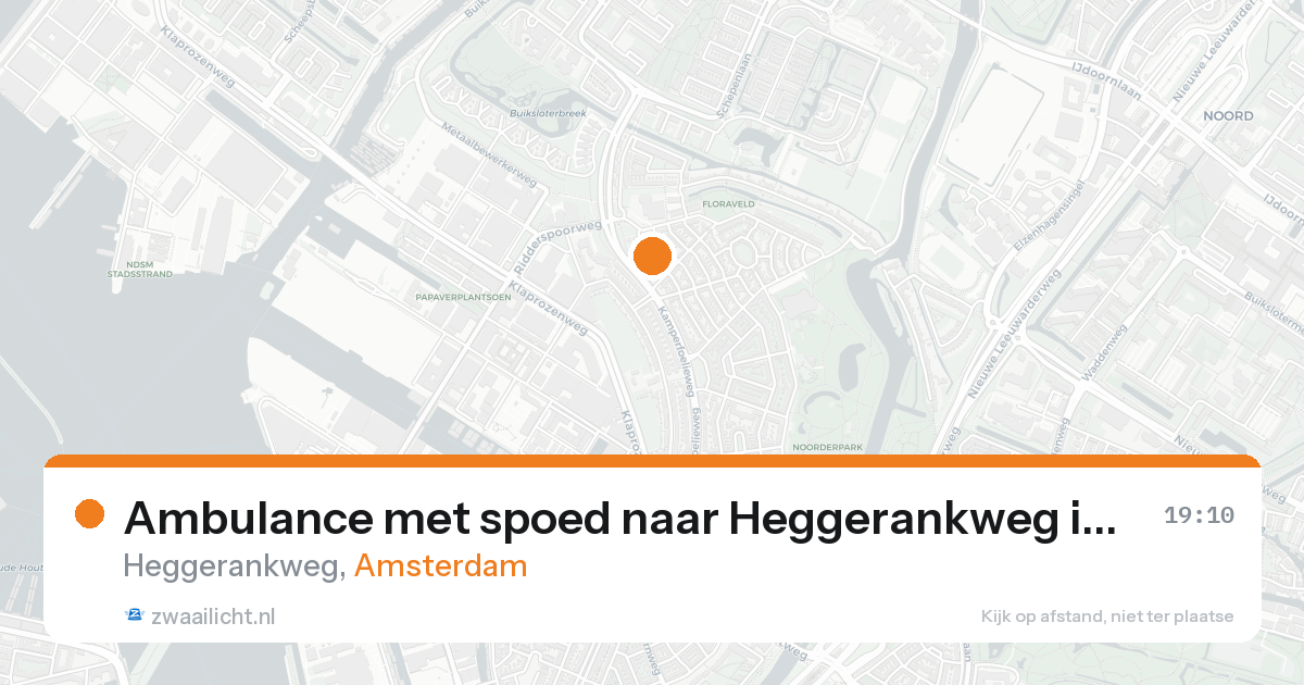 Ambulance met spoed naar Heggerankweg in Amsterdam — 19 aug 2026