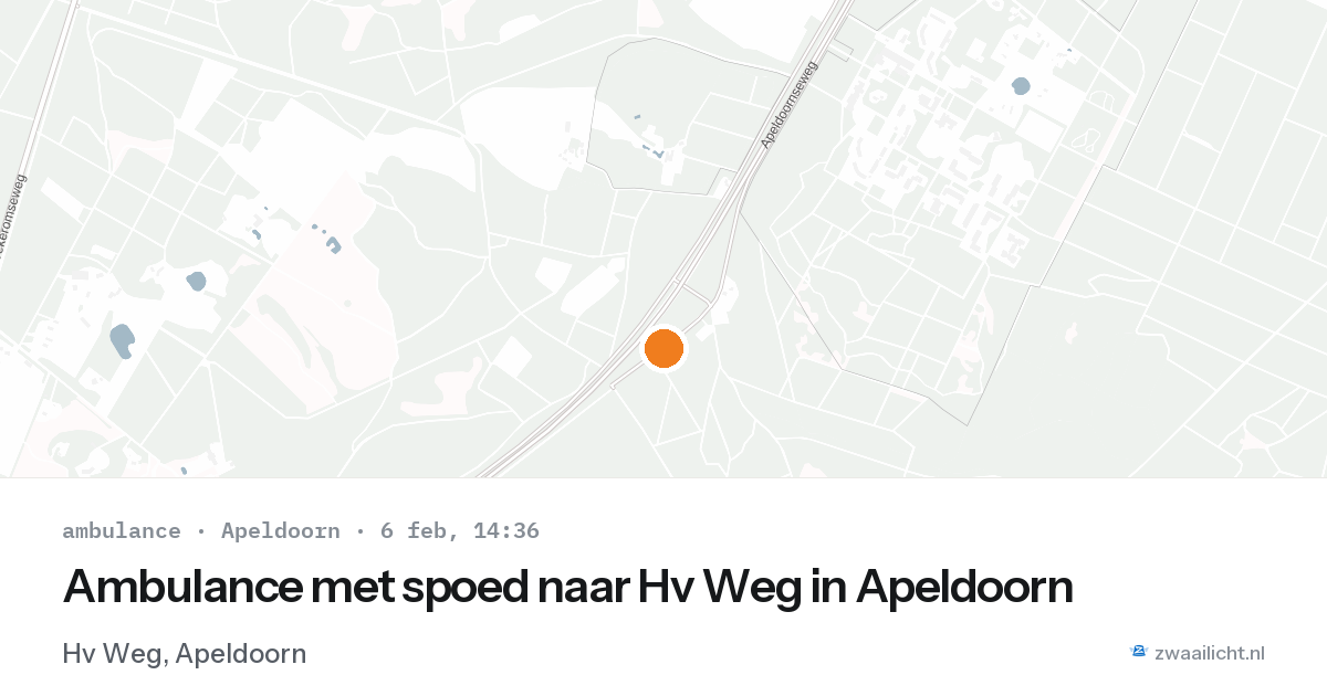 Ambulance met spoed naar Hv Weg in Apeldoorn — 6 feb 2026