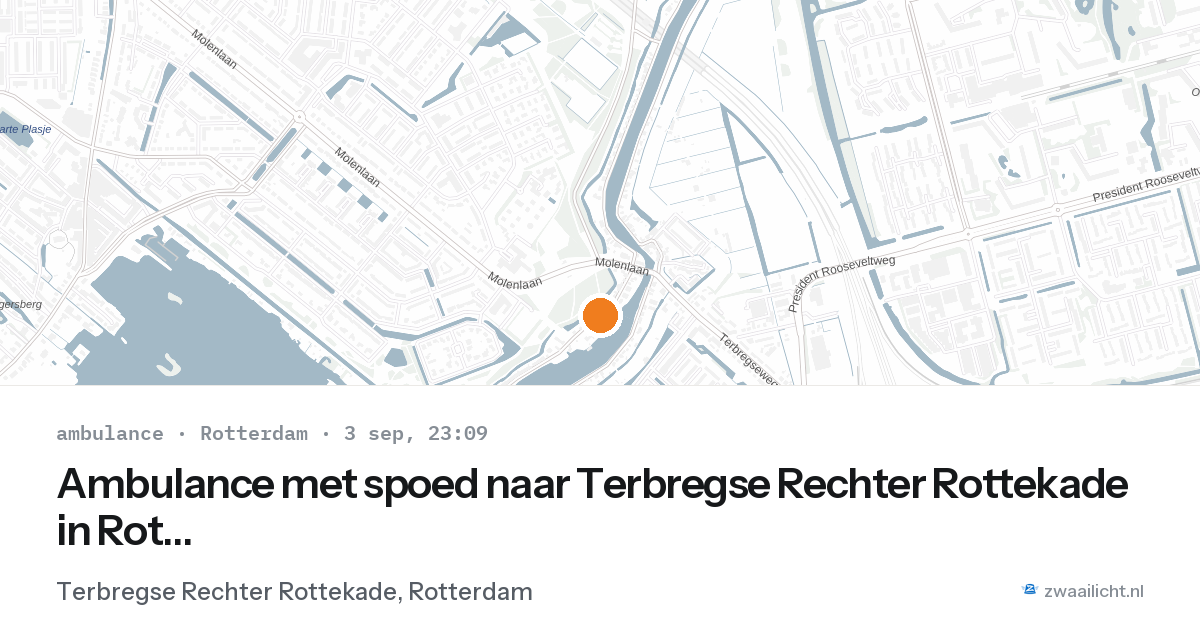 Ambulance met spoed naar Terbregse Rechter Rottekade in Rotterdam — 3 sep 2026