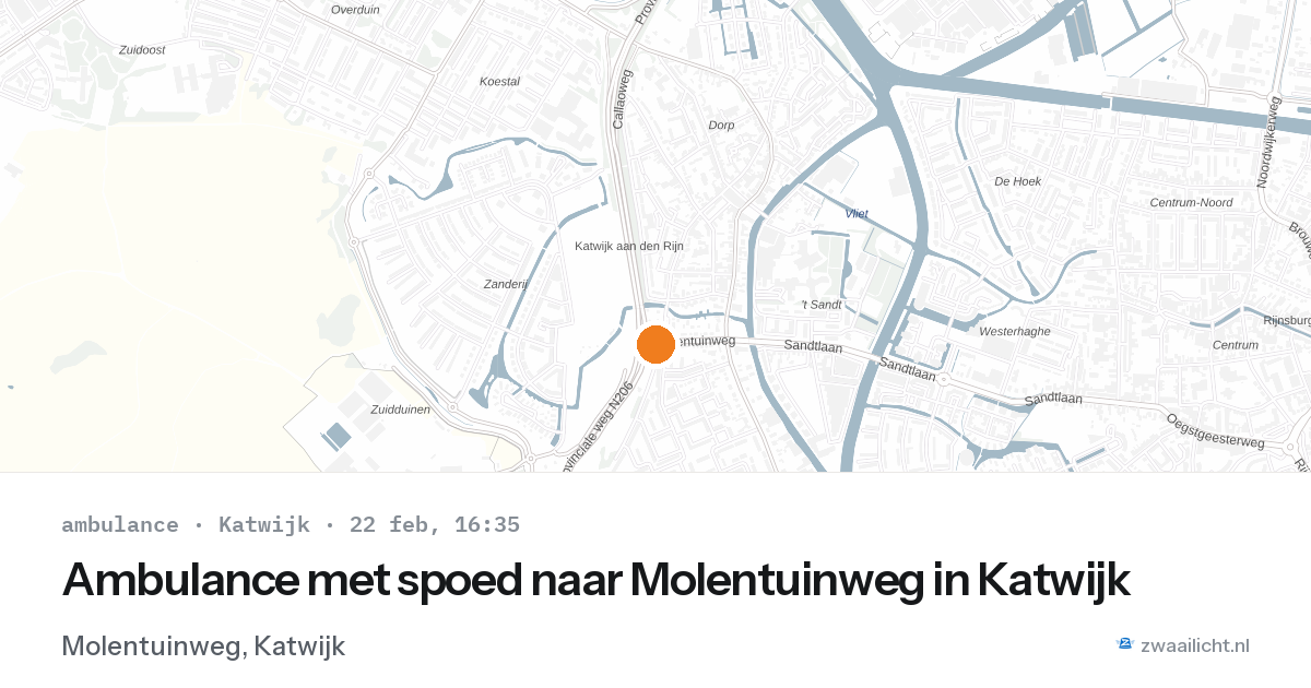 Ambulance met spoed naar Molentuinweg in Katwijk — 22 feb 2026