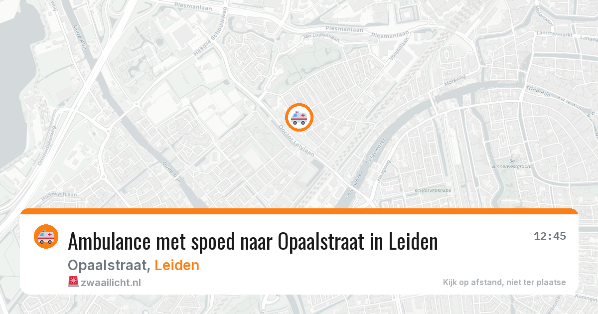 Ambulance met spoed naar Opaalstraat in Leiden — 10 aug 2026