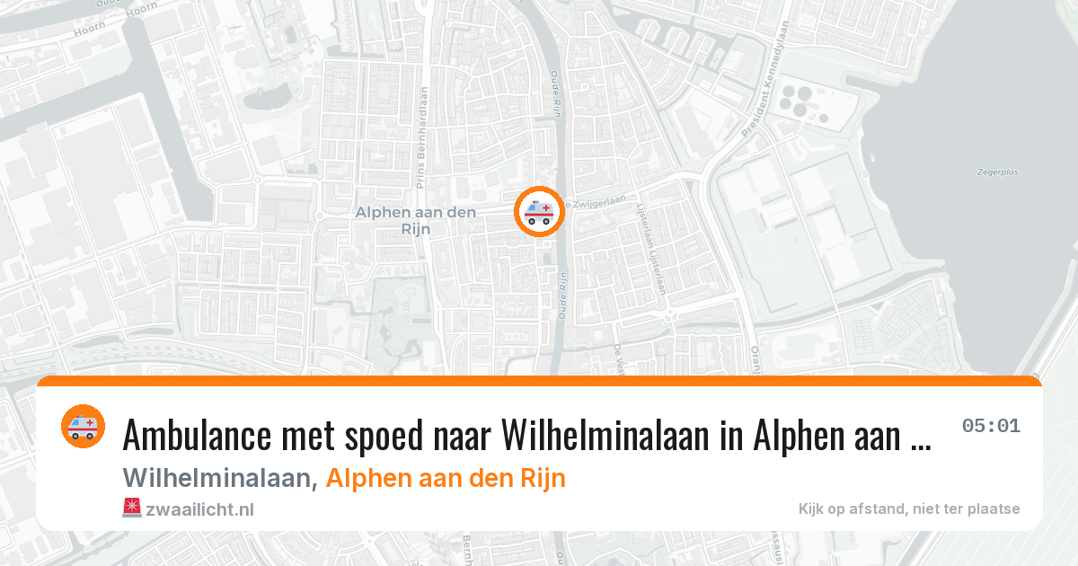 Ambulance met spoed naar Wilhelminalaan in Alphen aan den Rijn — 13 aug 2026