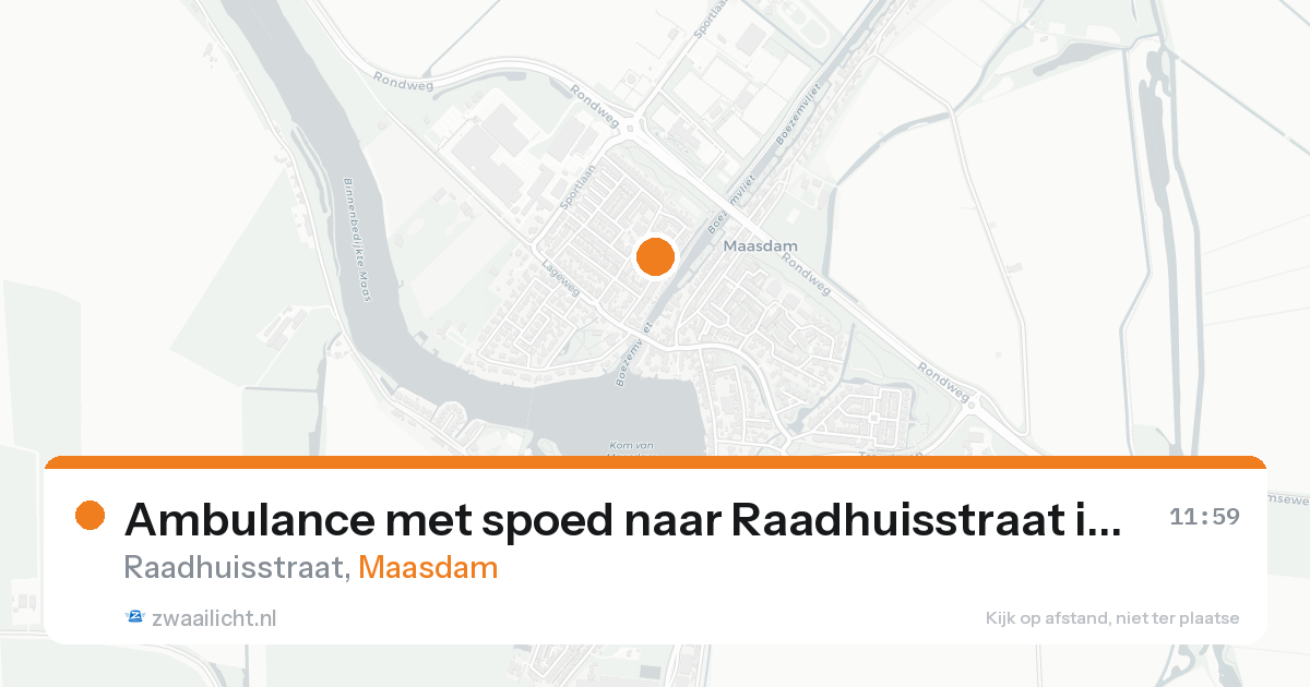 Ambulance met spoed naar Raadhuisstraat in Maasdam — 18 aug 2026