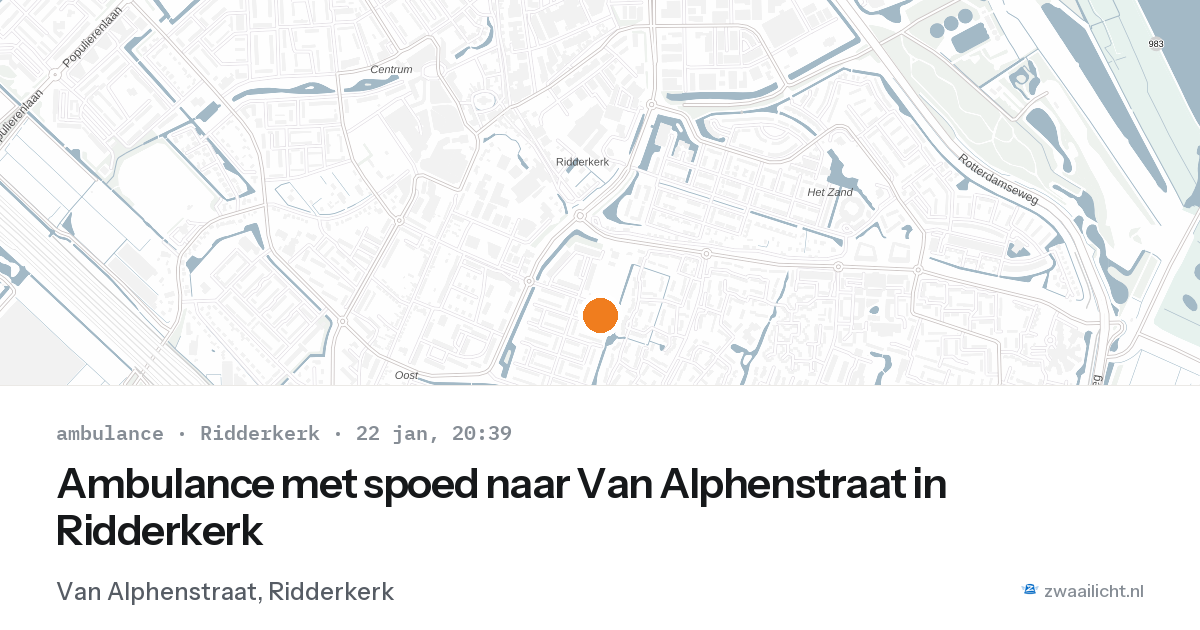 Ambulance met spoed naar Van Alphenstraat in Ridderkerk — 22 jan 2026