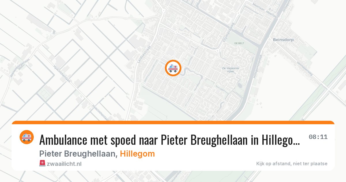 Ambulance met spoed naar Pieter Breughellaan in Hillegom — 4 apr 2026