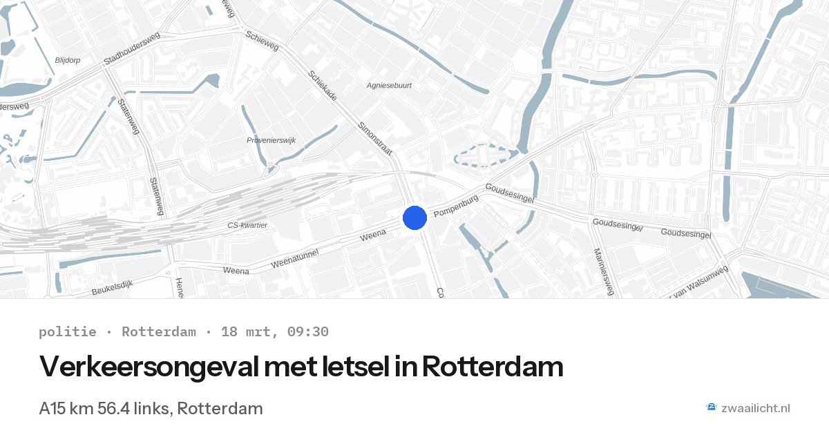 Verkeersongeval met letsel in Rotterdam — 18 mrt 2026