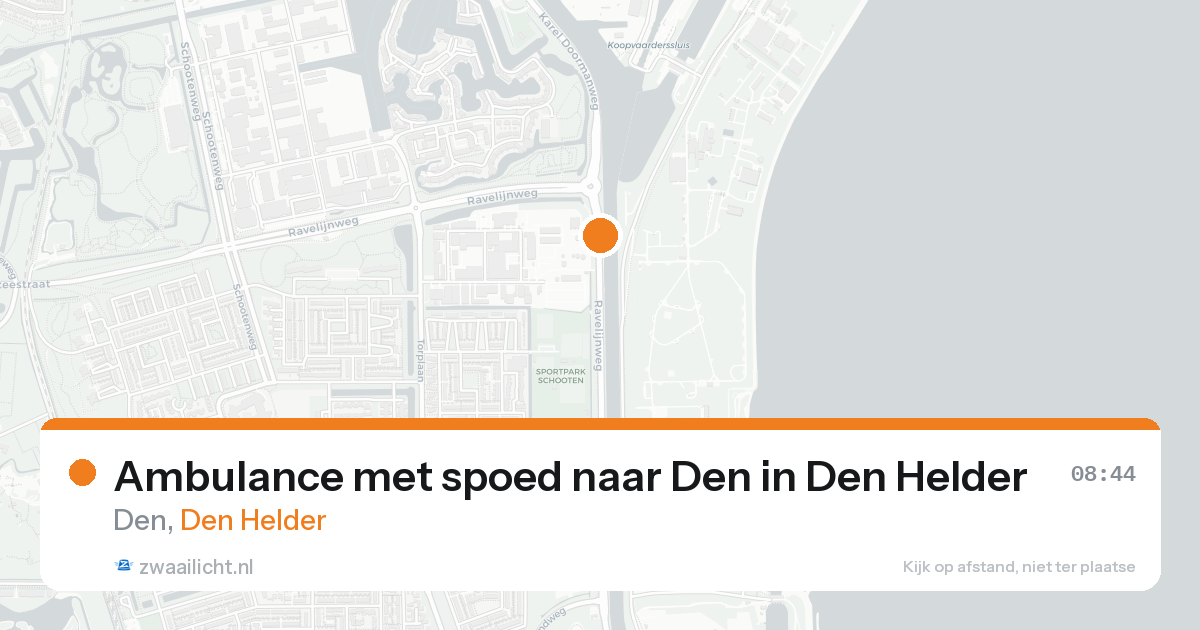 Ambulance met spoed naar Den in Den Helder — 20 aug 2026