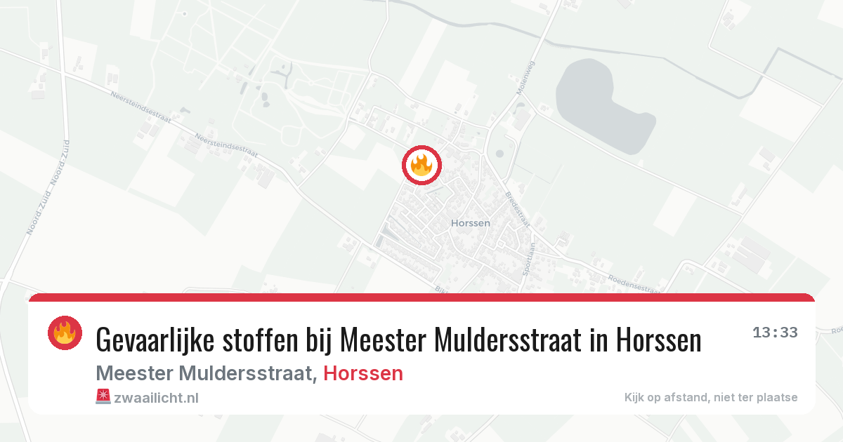 Gevaarlijke stoffen bij Meester Muldersstraat in Horssen — 5 mei 2026