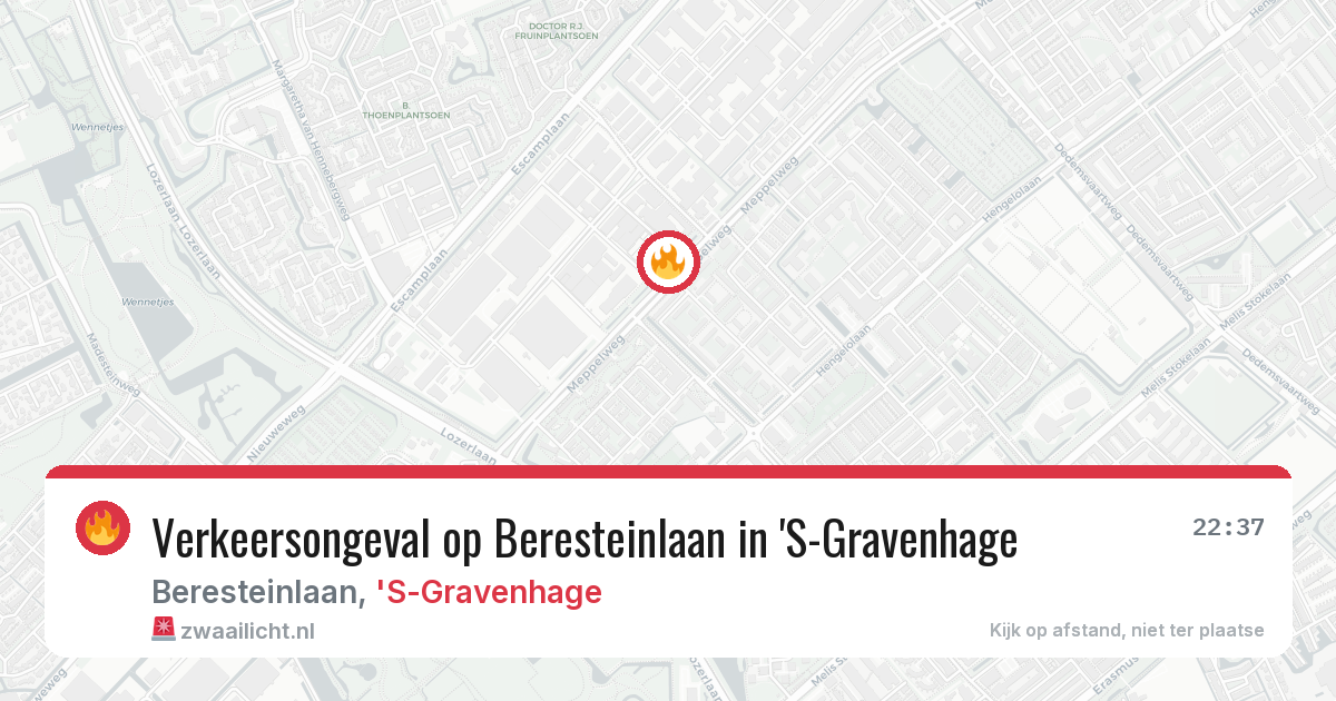 Verkeersongeval op Beresteinlaan in 'S-Gravenhage — 18 jun 2026