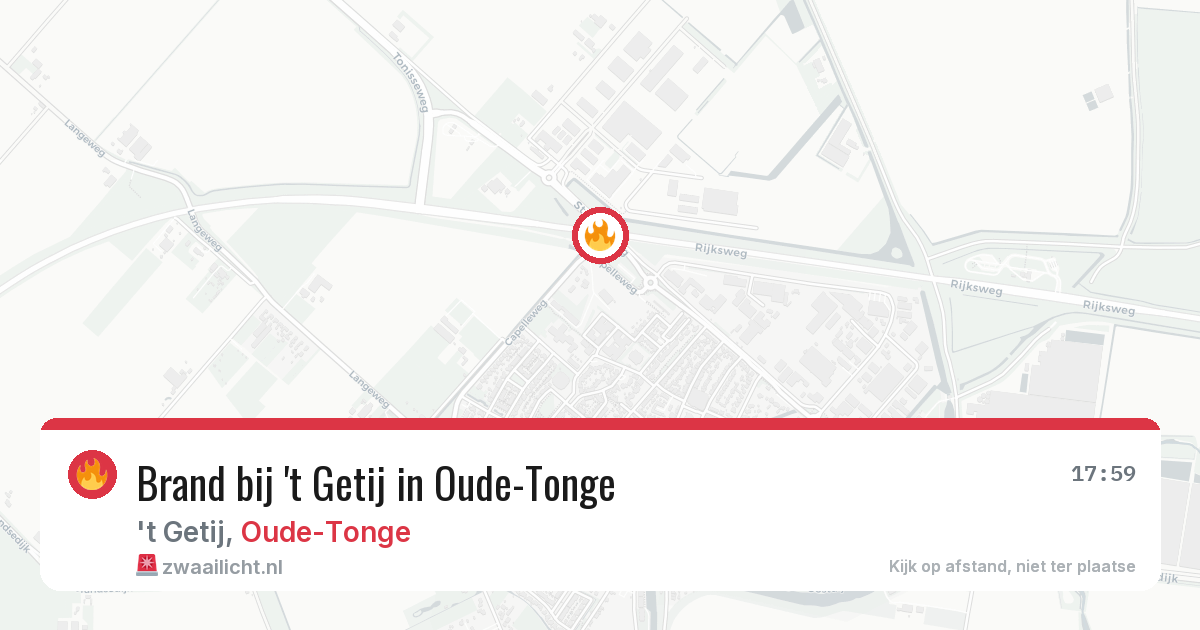 Brand bij 't Getij in Oude-Tonge — 6 mrt 2026