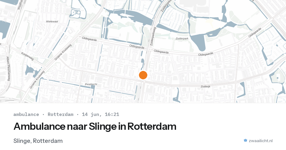 Ambulance naar Slinge in Rotterdam — 14 jun 2026