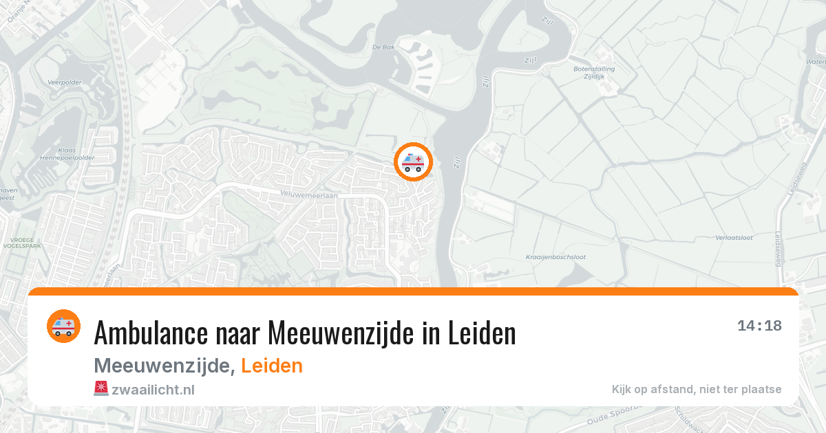 Ambulance naar Meeuwenzijde in Leiden — 10 aug 2026
