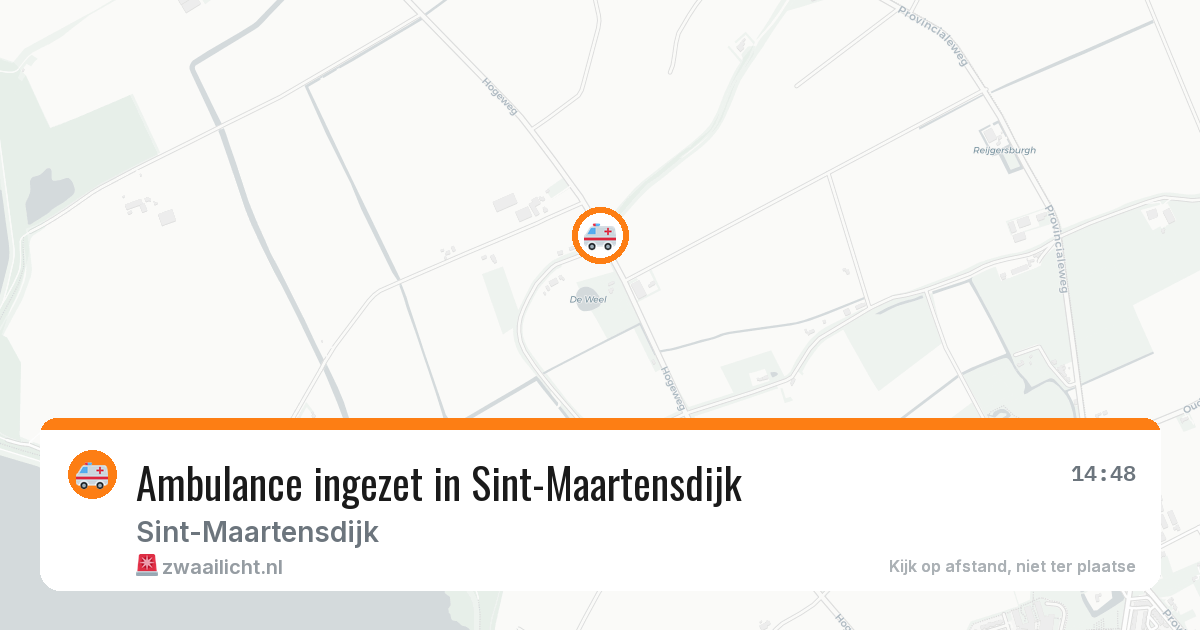 Ambulance ingezet in Sint-Maartensdijk — 14 aug 2026