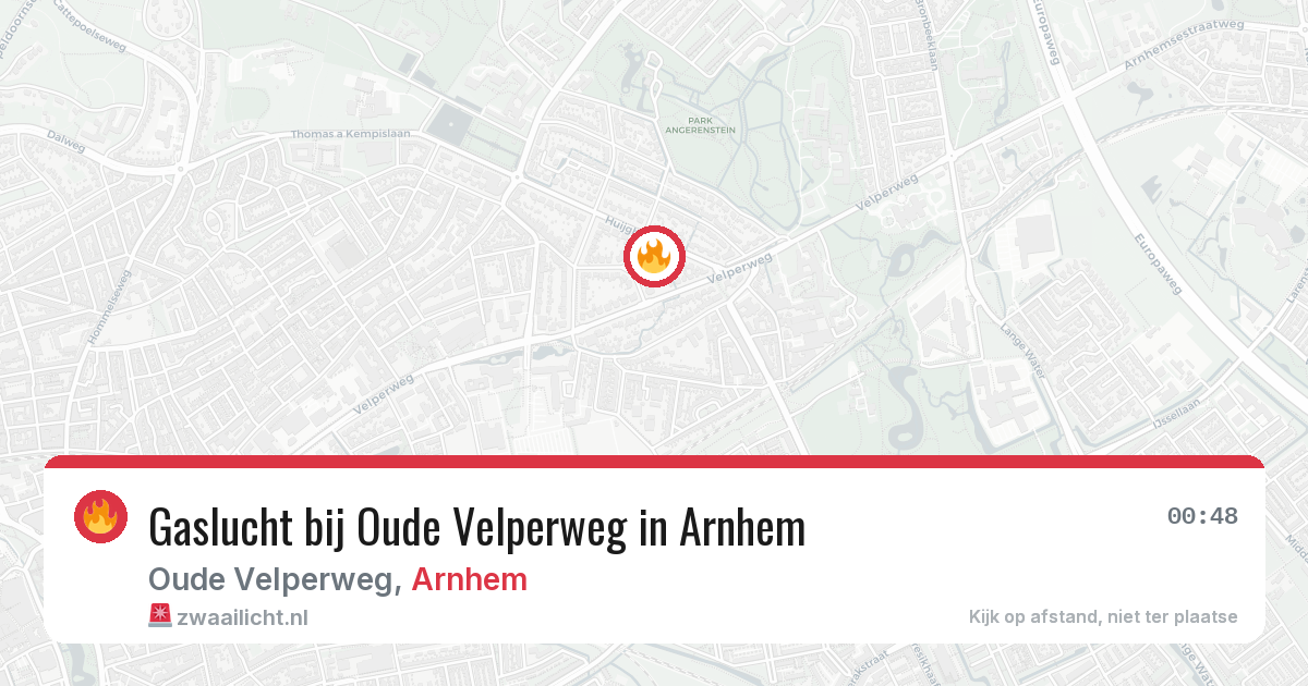 Gaslucht bij Oude Velperweg in Arnhem — 6 mrt 2026